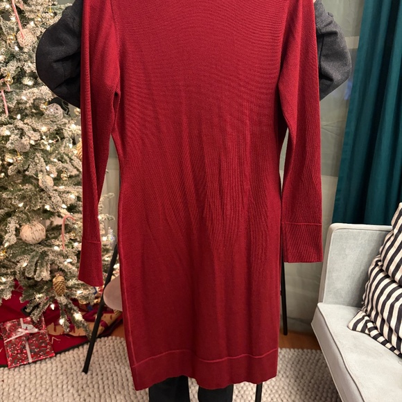 Jason Wu V-Neck Dress, Burgundy,  Medium - Picture 5 of 7